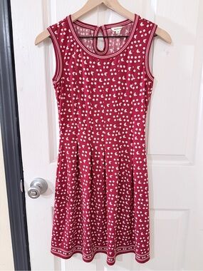 Max Studio Red Sleeveless Polka Dot Fit & Flare Dress